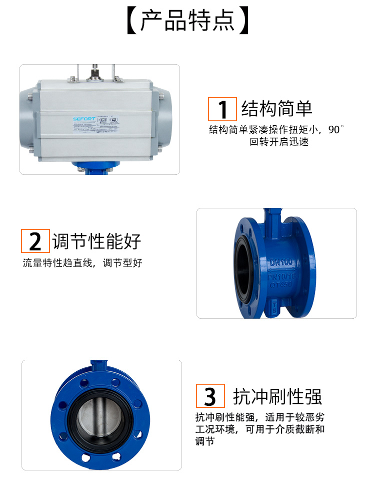 SEFORT氣動法蘭蝶閥帶附件 SEFORT氣動法蘭蝶閥帶附件